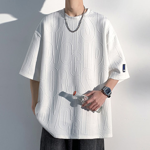 2024 summer new port scenery shadow wall size crew neck short sleeve T-shirt M-5X HT23241-P20