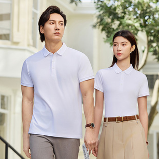 Enterprise work clothes printing quality two collar men's short sleeve solid color casual business men's POLO shirt custom LOGO