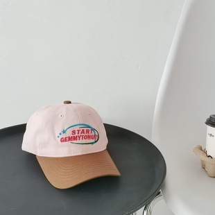 Korean version of children's baseball cap wholesale casual Joker color matching tide brand letters embroidered sunshade sunscreen boys cap
