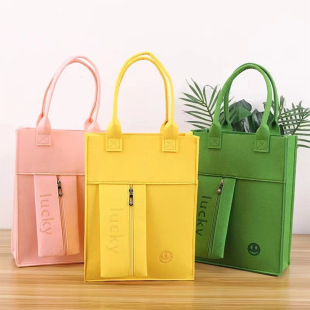 Factory Supply Felt Handbag Felt Bag Single Shoulder Felt Learning Bag Tote Bag Student Vertical Felt Bag