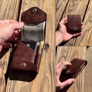 Men's and Women's Multifunctional Coin Purse Retro Short Wallet Simple One-piece Storage Card Holder Advanced Sense Neutral Wallet