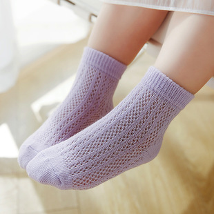 Dongdong children's socks thin mesh breathable deodorant boys and girls students tube socks dopamine color cotton socks