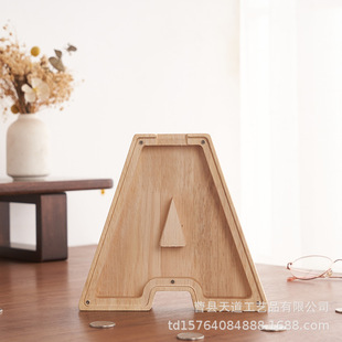 Piggy Bank Wooden Letter Piggy Bank Cross-border Explosions Children's Coin Storage Box Transparent English Letter Piggy Bank