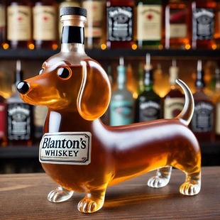 Borosilicate glass Dachshund whiskey bottle glass sealed sparkling wine jar household sparkling wine bottle