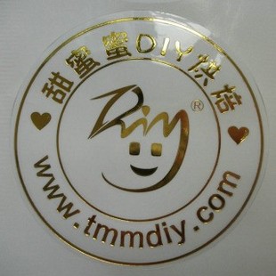 High temperature resistant transparent PVC hot gold and silver adhesive label printing waterproof LOGO trademark sticker round sealing sticker