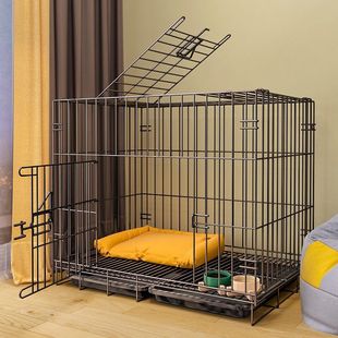 Dog Cage for Small Dogs Teddy with Toilet Folding Medium-Sized Dog Corgi Indoor Household Pet Dog Puppy Replacement