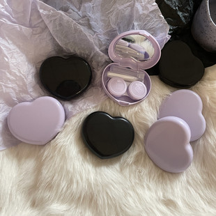 Like fish ins retro autumn and winter purple black small public display white contact lens box beautiful pupil box partner care Box Love