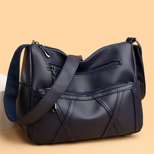 Large Capacity Women's Bag 2024 New Texturized Soft Leather Middle-aged and Elderly Mother's Bag Genuine Leather Multi-layer Shoulder Bag Crossbody Bag