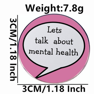 Let's Talk about Mental Health Brooch English Slogan Pin Badge Metal Alloy Badge Accessories