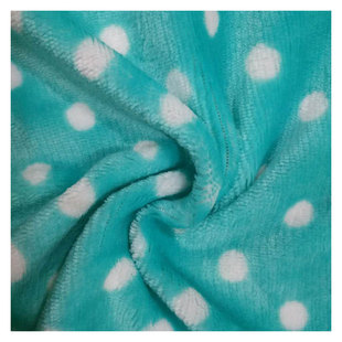 Long-term spot supply of 220 grams of single-sided flannel polka dot pajamas clothing fabric super soft plush fabric