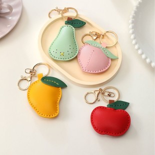 Handmade DIY Creative Fruit Keychain Cute Apple Pear Pendant Bag Hanging Self-made Holiday Gift