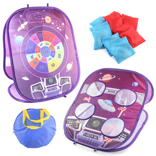 Children's indoor and outdoor sports small toy throwing sandbag board double-sided foldable throwing sandbag sticky target 2-in -1