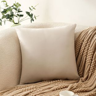 Light Luxury Leather Pillow Vintage Pillow Model Room Cushion Modern Solid Color Stitching Pillow Cross-border Simple Leather Pillow