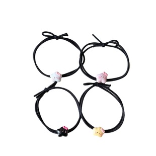 Mini Five-pointed Star Cat Hair Ring Cute Sweet Girl Heart Cartoon Hello Kitty Leather Tendon Headwear Women's New Headline