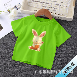 Cartoon short-sleeved children's clothing summer e-commerce wholesale children's men's and women's tops summer round neck multi-color short-sleeved cotton T-shirt