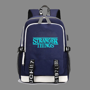 New stranger American TV series Strange story backpack USB charging luminous backpack middle school student schoolbag generation
