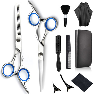 Factory wholesale stainless steel Barber scissors 6 inch set hairdressing scissors beauty supplies flat scissors tooth scissors mid-range scissors