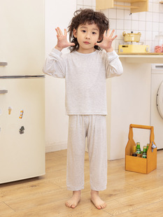 Children's Pajamas Summer Thin Modal Boys' Long-sleeved Home Clothes Girls' Air-conditioning Clothes Little Boy Ice Silk suit