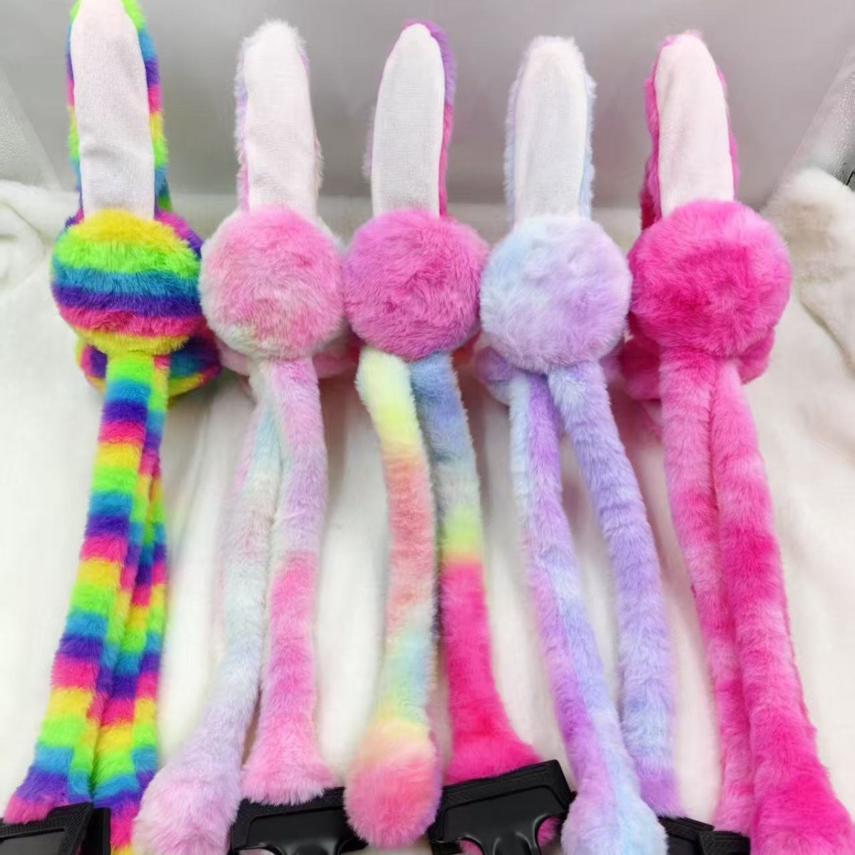 Winter New Style Moving Earmuffs Rabbit Ears Cute Earmuffs Women's Cold-Proof Earmuffs Anti-Freeze Bag Ear Protection Hat