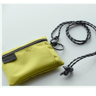 New Japanese and Korean Fashion Canvas Bag Solid Color Printable logo Neck Bag Men and Women's Universal Outdoor Portable Coin Bag
