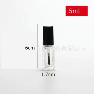 Round Square Nail Polish Bottle Transparent Glass Sub-Bottle Nail Polish Brush Cover 3ml5ml10ml Cosmetic Bottle