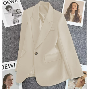Green suit jacket for women 2024 Spring and Autumn new small one button fashion trendy all-match elegant suit