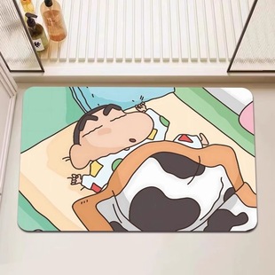 Crayon Shinchan мультфильм ванная комната диатомовая грязь нескользящая абсорбционная напольный коврик для туалета в дверь