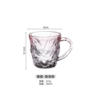 Glacier pattern with handle glass ins style high-looking Cup summer household drinking cup female frosted high-grade