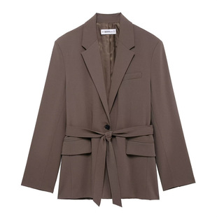 Foreign trade list! Spring and Summer New European and American Style Women's Fashion with Belt Straight Jacket Pants 1255791