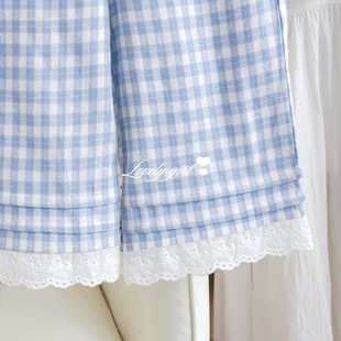 Children's Wear Girls' Autumn Casual Pants 2024 New Autumn Wear Children's Plaid Lace Trousers for Baby Girls Outer Wear Pants