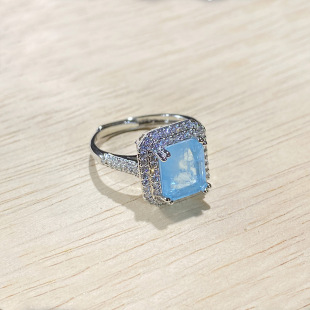 Colorc New Super Fairy Princess Powder Gem Ring Plated 18K Gold Flash Diamond Bright Stars Design Open Ring