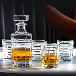 Japanese-style Vertical Strip Household Whisky Glass Crystal Glass Wine Bottle Foreign Wine Glass suit Spirits Glass Wine Jug