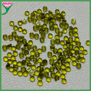 Wholesale olive green glass round flat plain surface egg surface bare stone semi-spherical surface inlaid artificial gem