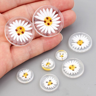 Little Daisy Button Высококачественная рубашка, свитер, кардиган, женская одежда, внутренняя пуговица, вырез сверху, прозрачная декоративная пуговица