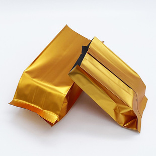 Factory direct supply dark gold organ bag matte aluminum foil stereo vacuum bag grain powder tea coffee bag