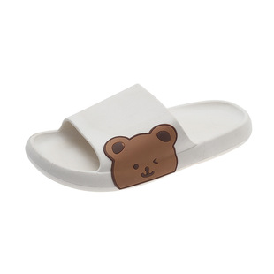 Slippers Women's Summer Explosions Internet Celebrity Little Bear Feeling Dung Thick Bottom Cute Side Bear Couple Wear Soft Bottom Shops at Home
