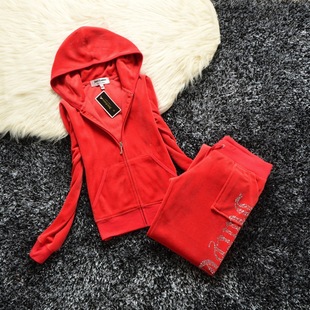 2022 autumn and winter European and American gold silk velvet Crown hot drilling letters leisure sports suit women's hot drilling two-piece set