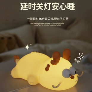 Creative adorable dragon silicone lamp USB holiday gift atmosphere LED night market stall bedroom bedside sleeping night light