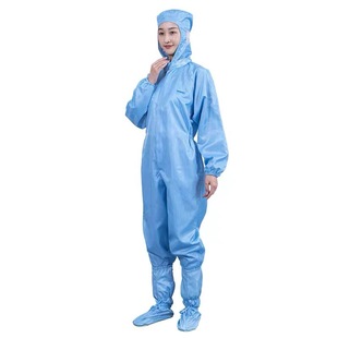 Wholesale anti-static work clothes conjoined big teeth workshop food electronics factory men's and women's spray paint split dust-free clothing
