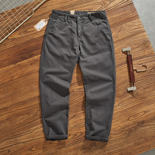 Ami Kaji American Style Retro Simple Workwear Pants Men's Heavy-weight Chino Casual Pants Straight All-match Tapered Pants