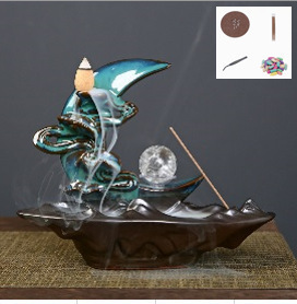 Factory Direct cross-border hot sale Blue Moon backflow incense burner creative incense burner sandalwood agarwood home decoration