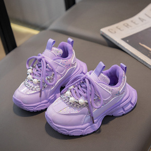 Girls' sneaker 2025 New Spring and Autumn Soft Sole Little Girl Casual Shoes Torre Shoes Women's Treasure Princess Shoes