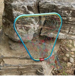 Wholesale aluminum alloy triangle round fishing net head giant strong horse large material net head deepened copy net pocket