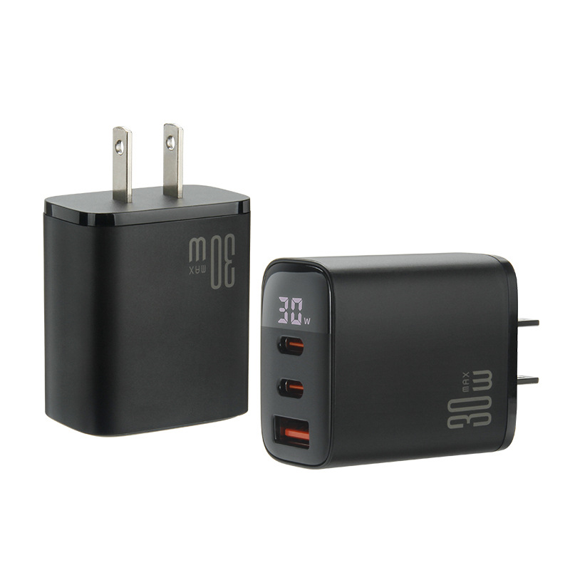 K35 Mobile Phone Charging Head USB Multi-Port Socket Suitable for Apple Charger 30W Fast Charging Head Three-Port Compact
