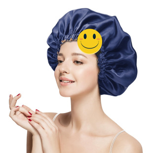 Amazon Hot Selling Double Layer Extra Large Thick Nightcap Adjustable Home Beauty Hair Care Hat Large Sirting Round Hat