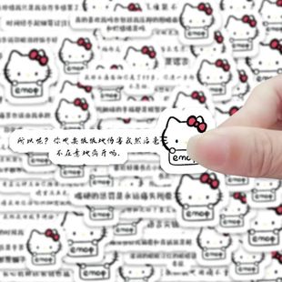 100 эмоций Kitty грустные текстовые наклейки исцеления мультфильм милый водонепроницаемый декоративный мобильный телефон ручные наклейки