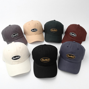 Spring and Summer New Soft Top Washed Cap Korean-style Letter Embroidered All-match Round Label Simple Curved Sunshade Baseball Cap