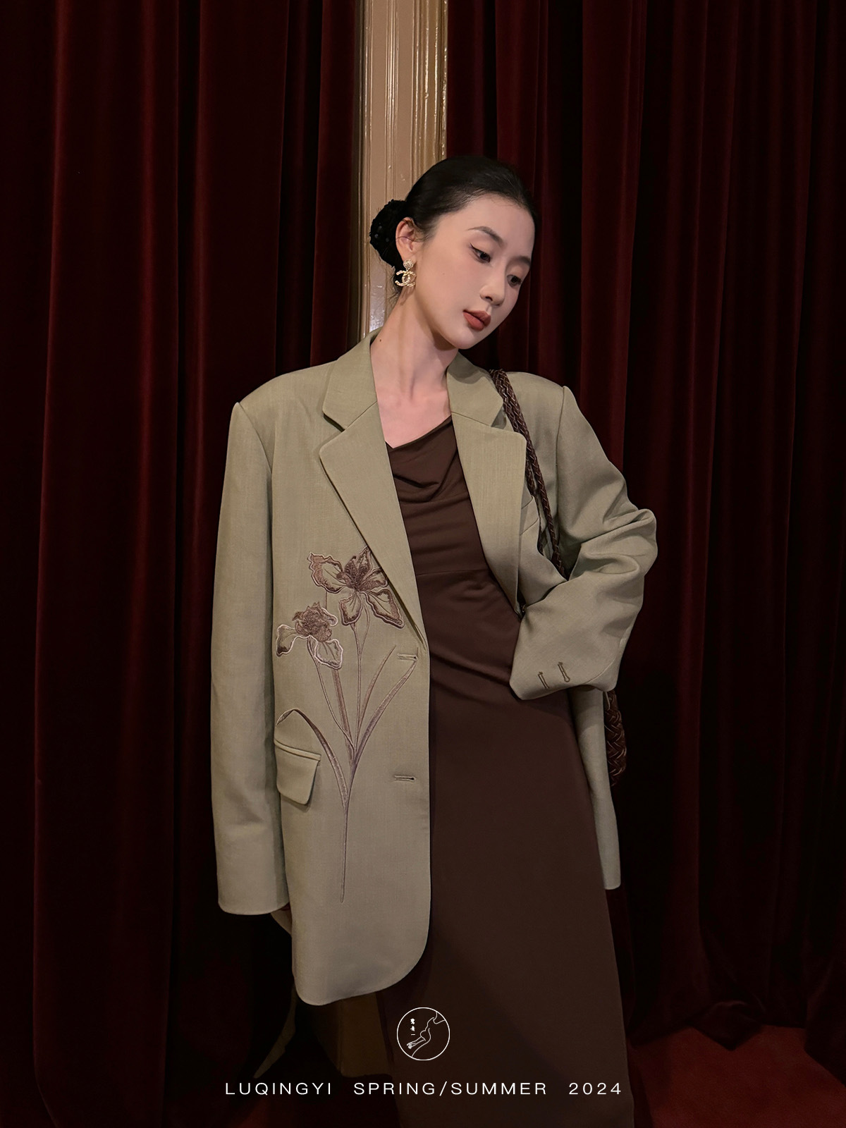 Luqingyi Original [Kite Language] Heavy Embroider Suit Jacket for Women Spring & Fall High-End Elegant Casual Suit
