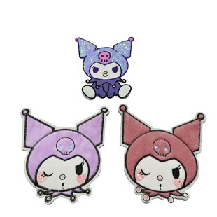 TikTok Горячая Аниме Sanrio плюшевые блестки Kulomi тканевая наклейка Студенческая одежда сумка персонализированные декоративные аксессуары