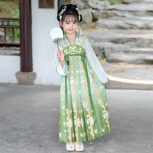 Детский древний костюм для девочек Hanfu, летний костюм суперфеи для начальной школы, костюм в китайском стиле Тан, детский костюм в древнем стиле, платье Ru